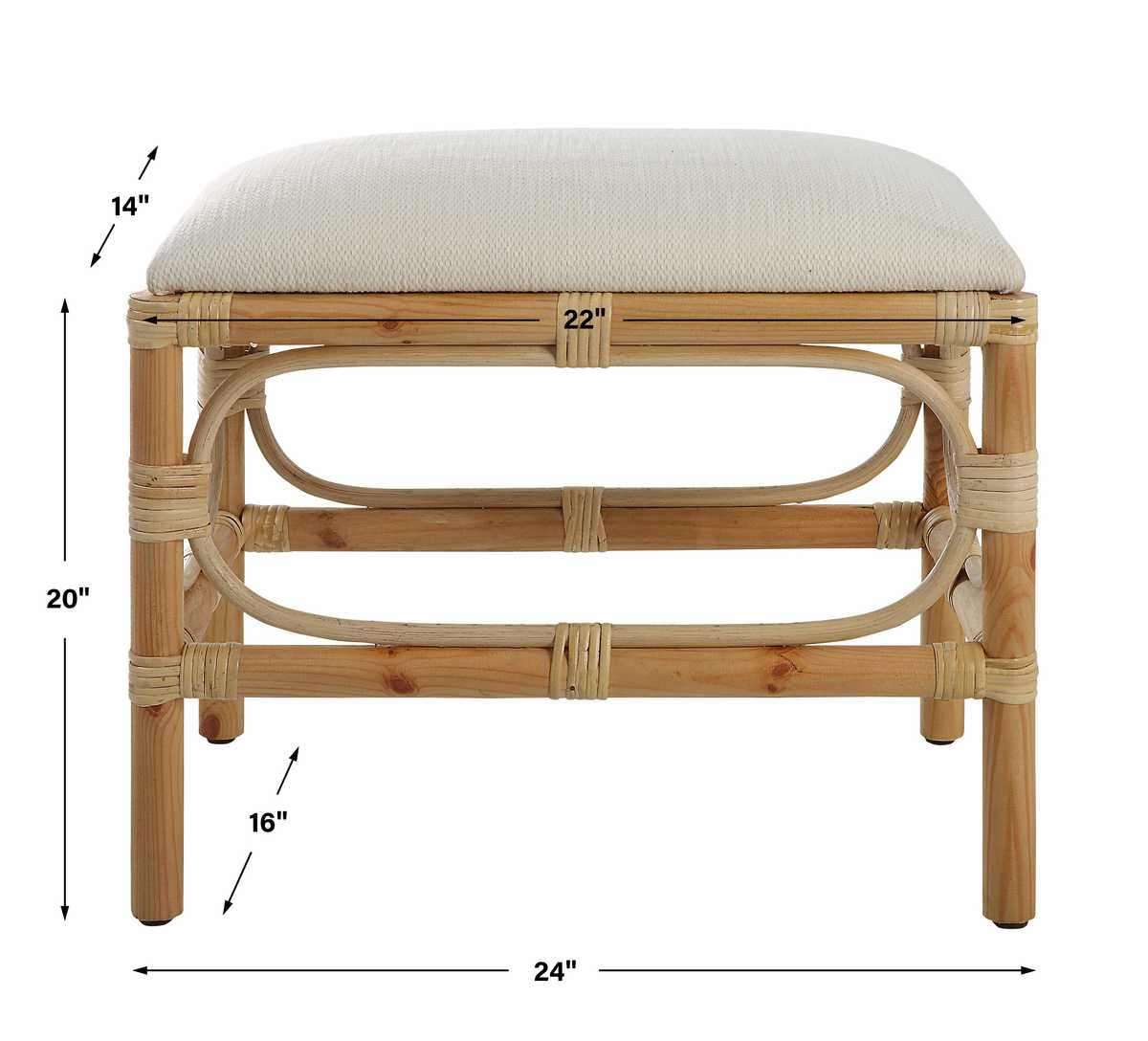 Laguna Small Bench, White