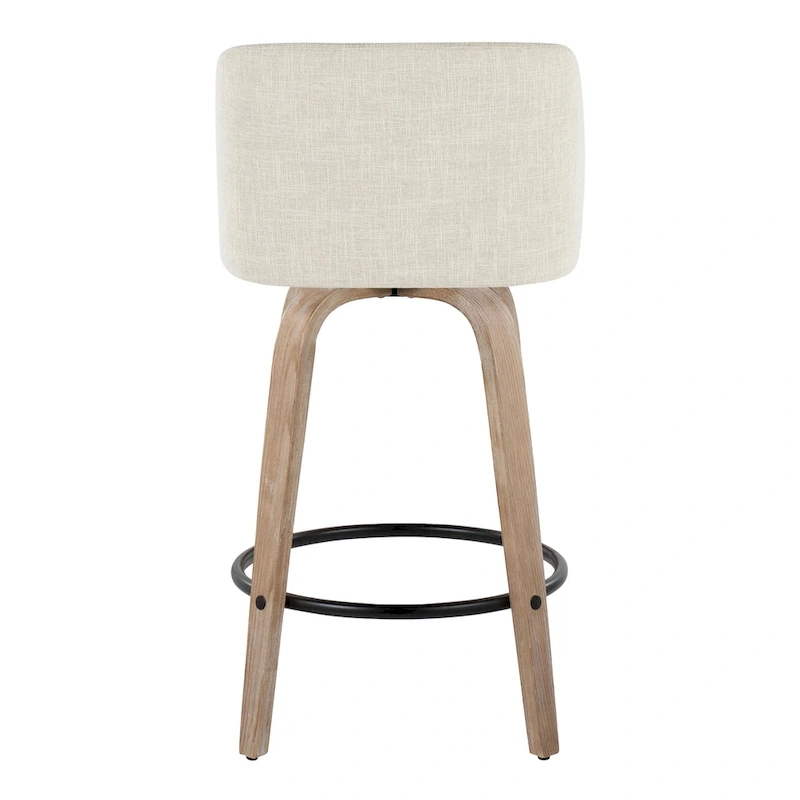 Carson Carrington Vallberga 26 Fixed-Height Counter Stool With Whitewashed Wood Base (Set of 2)