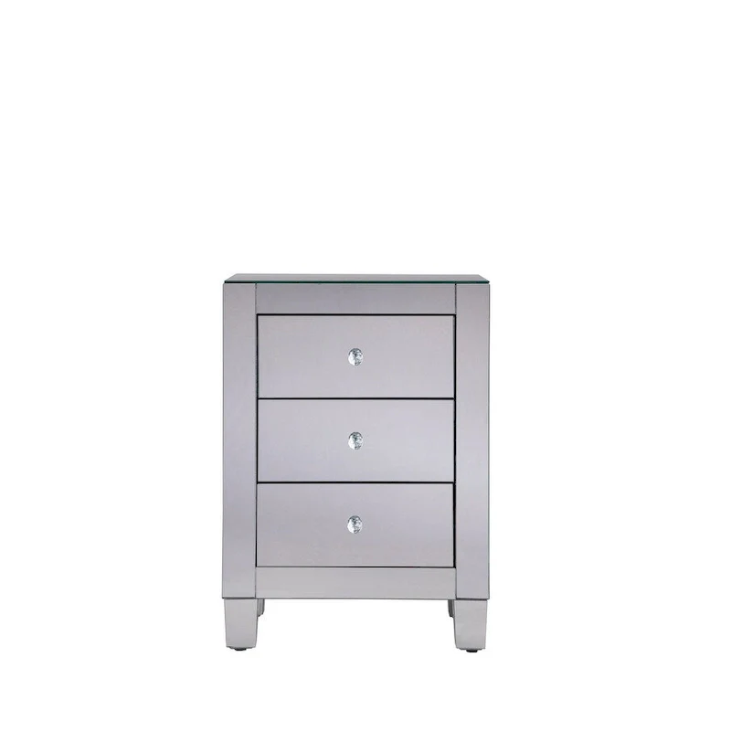 Elegant Lighting Clear Mirror 3 Drawer Cabinet