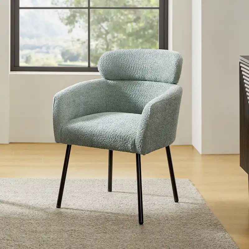Amos Modern Boucle Dining Chair with Adjustment Feet