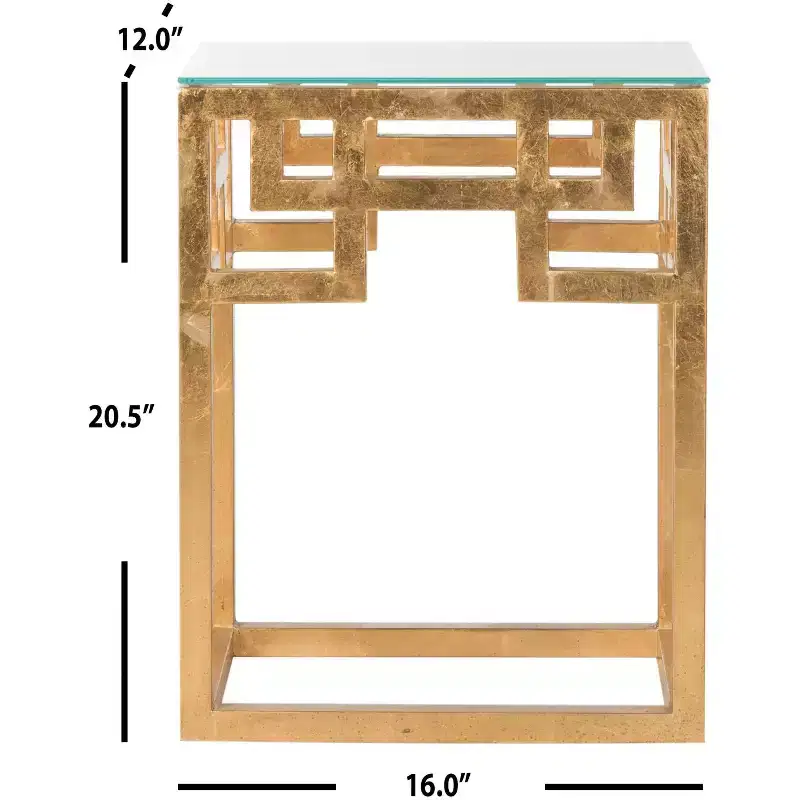 Byram End Table - FOX2574A - Gold/Clear - Safavieh Couture