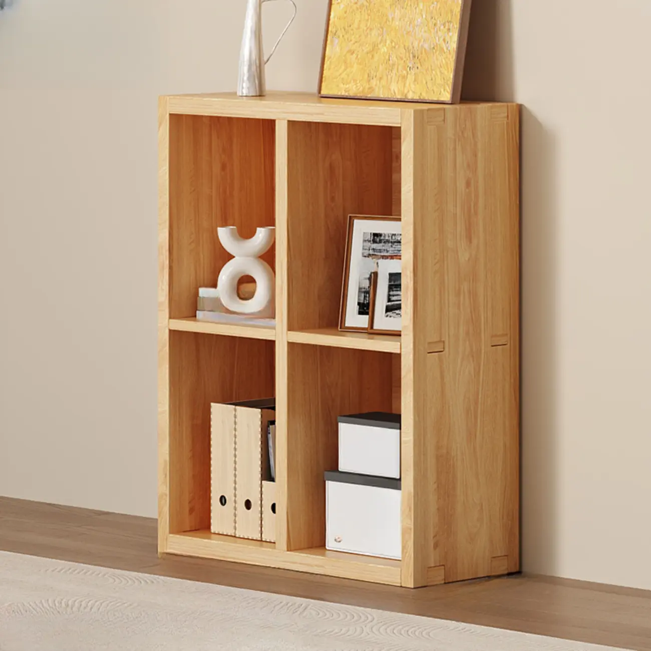 Modern Modular Rectangular Lateral Pine Wood Bookcase