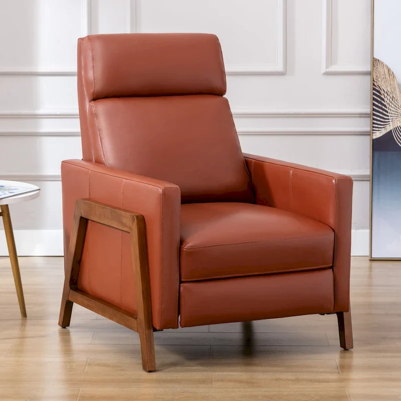 Top Grain Leather Push Back Recliner
