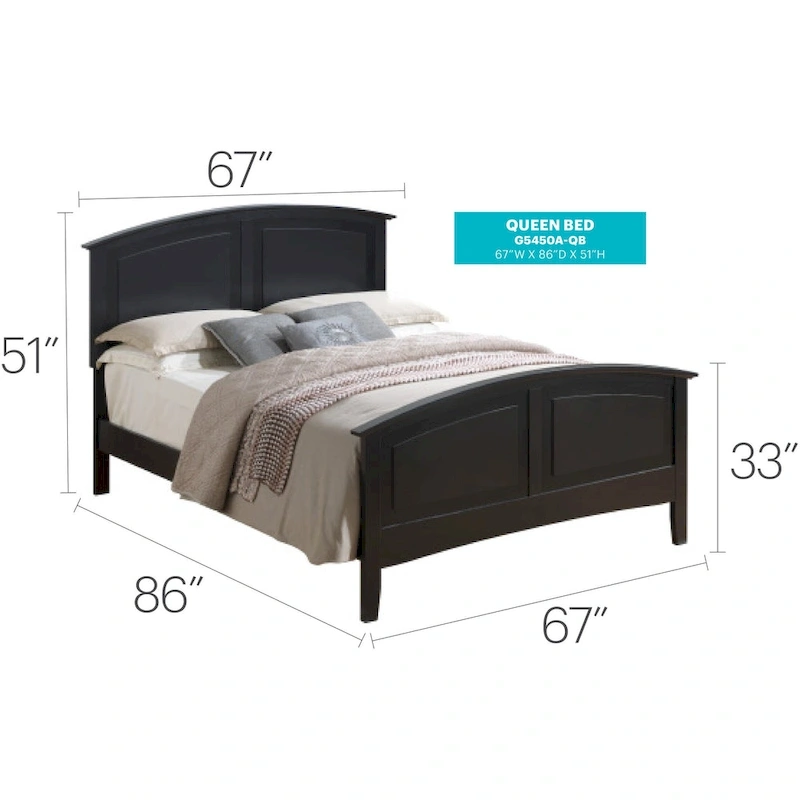 Hammond Queen Panel Bed with Curved Top Rail