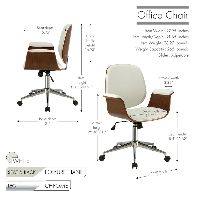 Carson Carrington Vejle Faux Leather Mid-Century Office Chair