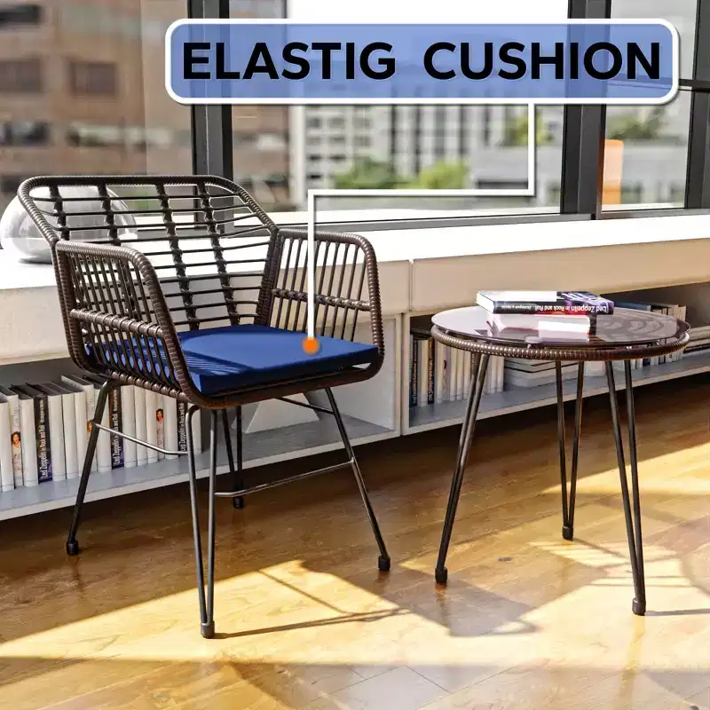 UPTIOT 3 Piece Wicker/rattan Seating Group With Cushions