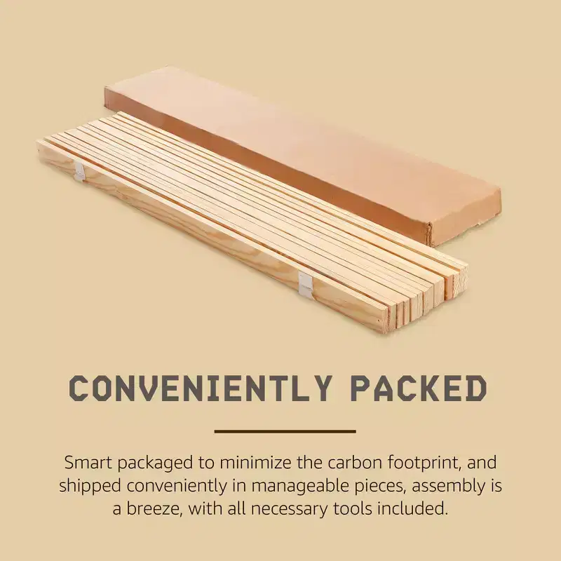 Hercules Xtreme Heavy-Duty Solid Pine Wood Bed Slats Bunkie Board