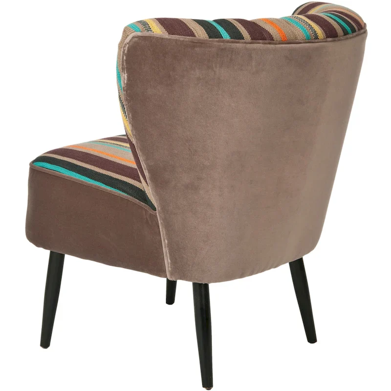 Mid-Century Rainbow Striped Accent Chair - 24W x 28D x 30H