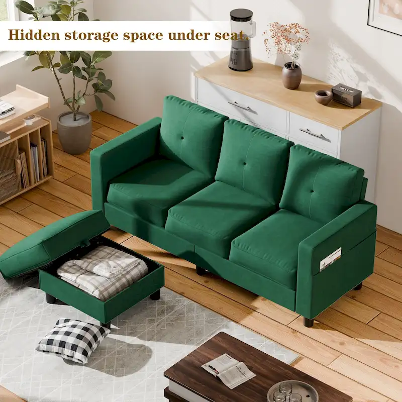 Futzca Modern L-shaped Convertible Sectional Sofa w/ Reversible Chaise