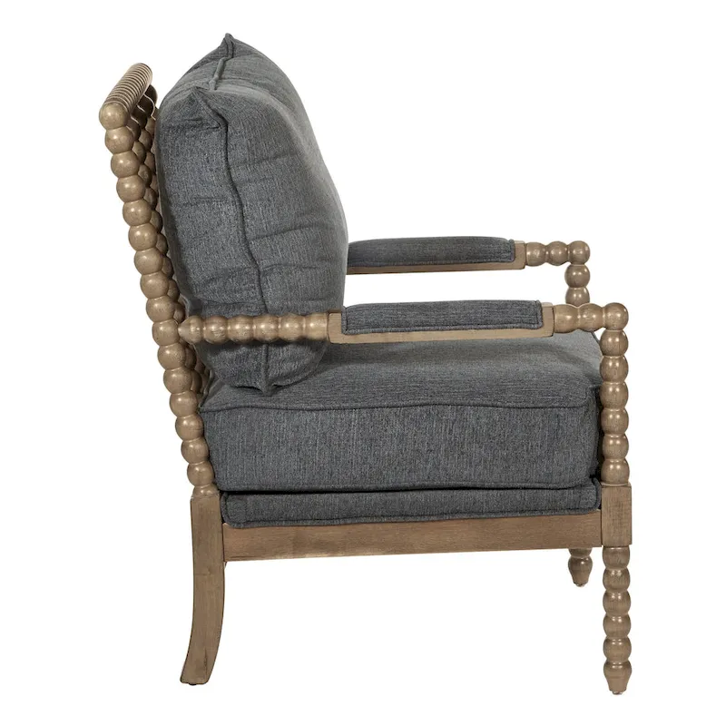 Fletcher Spindle Chair in Fabric with Brushed Charcoal Finish