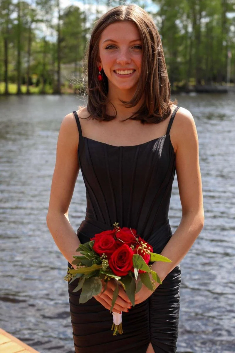 Mermaid Scoop Neck Satin Prom Dress with Slit