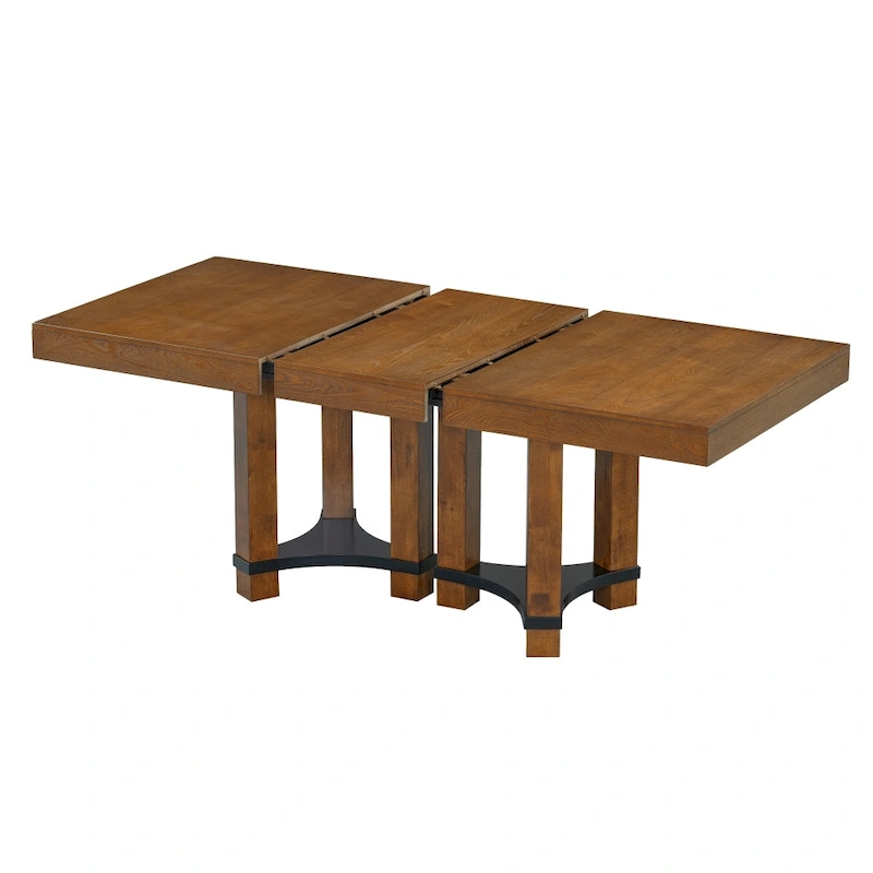 Rustic 7-Piece Extendable Dining Table Set with 18in Removable Leaf