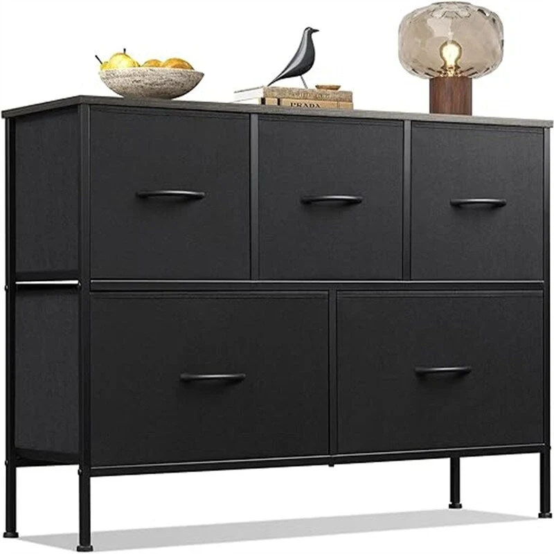 5-Drawer Fabric Dresser with Steel Frame