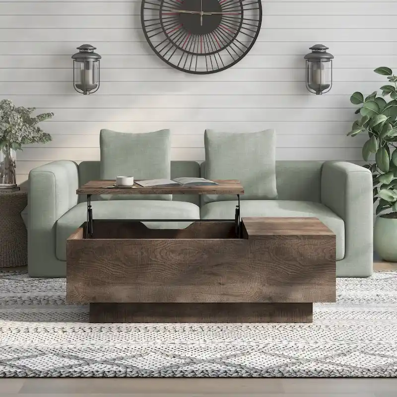 Uver Rustic 47-inch 1-Shelf Lift-top Coffee Table by Furniture of America