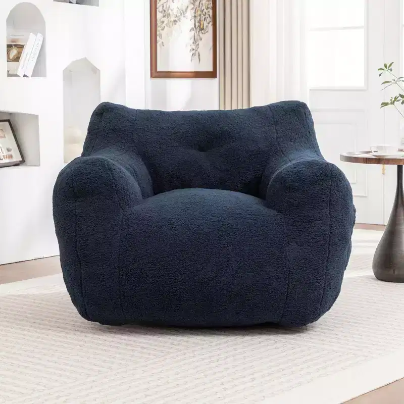 Bean Bag Chair, Bean Bag Sofa Chair with Armrests Stuffed High-Density Foam, Lazy Sofa Comfy Chairs BeanBag Chair for Adults in Living Room