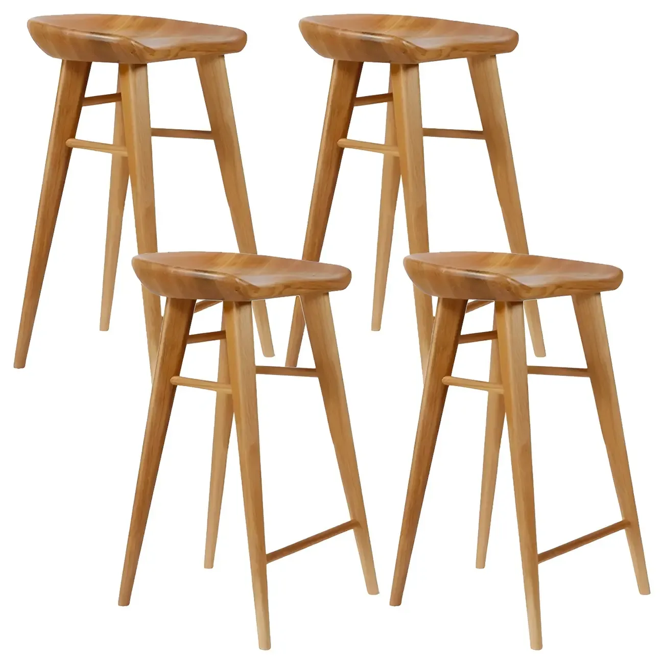 Counter Height Modern Wood Backless Bar Stool