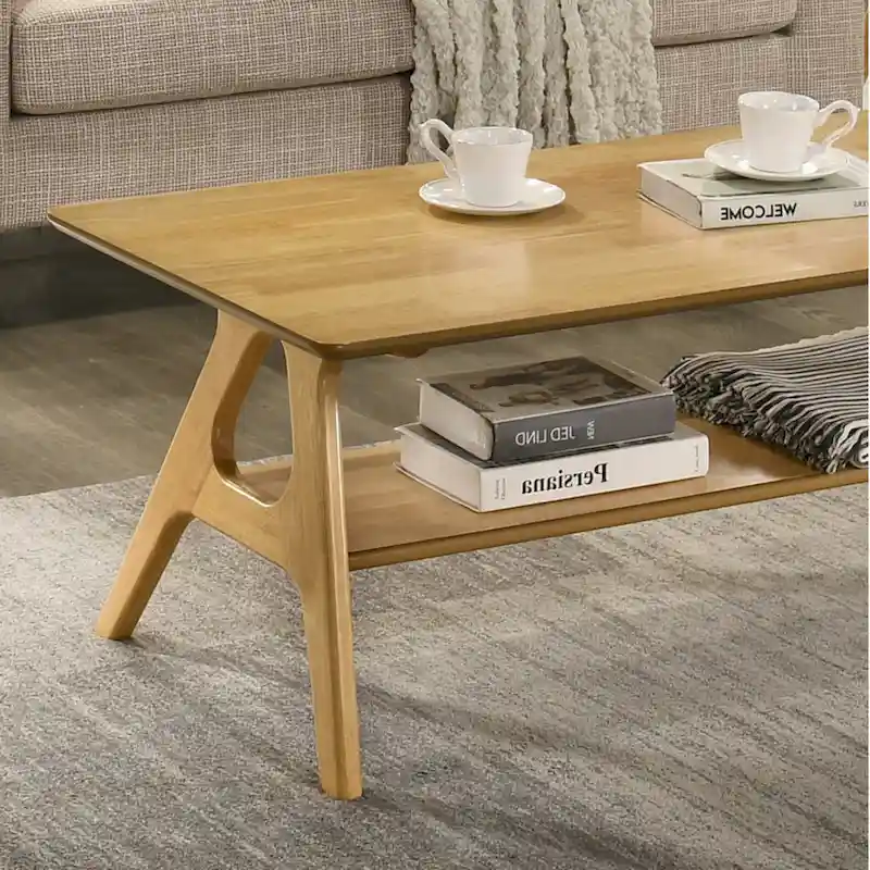 Mid-Century Modern Wood 3-Piece Coffee Table Set