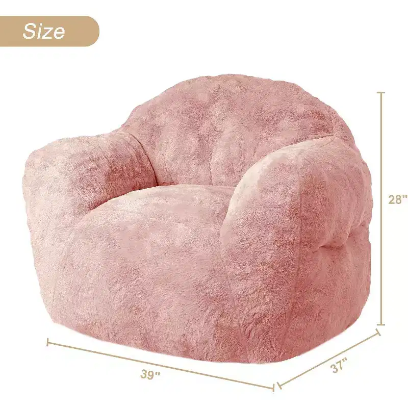 Touch Bean Bag Chair, 320GSM Polyester Accent Chair with High-Resilience Sponge Fill, Ultra Soft Lounge Chair for Living Room, Bedroom