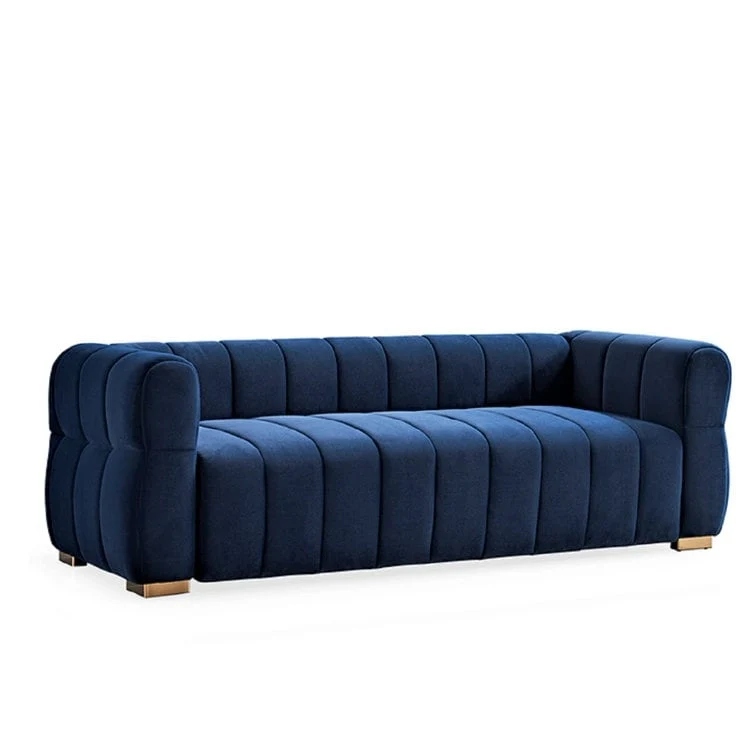 Velvet Tuxedo Arm Sofa