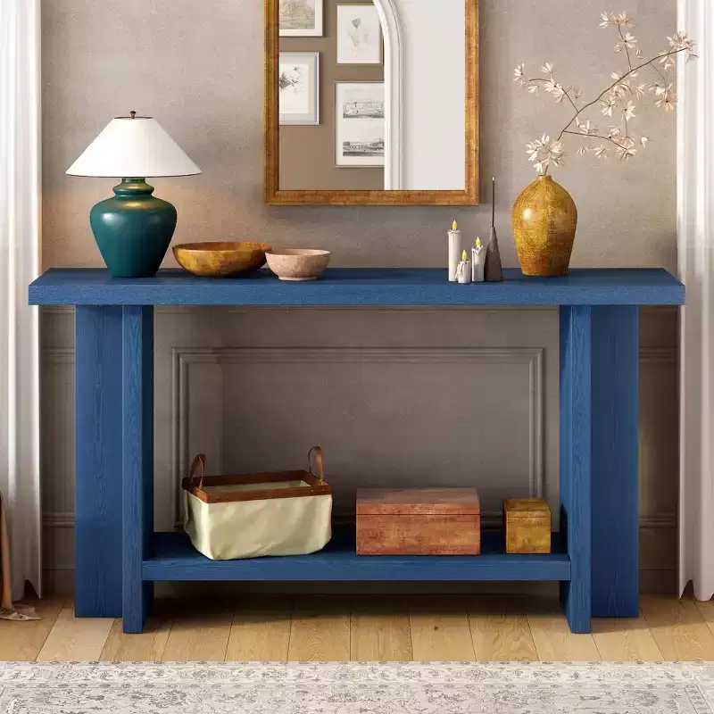 Okak Minimalist Ash Veneer Console Table with T-Shaped Legs,Modern Entryway Table Foyer Tables for Entryway,Hallway,Living Room