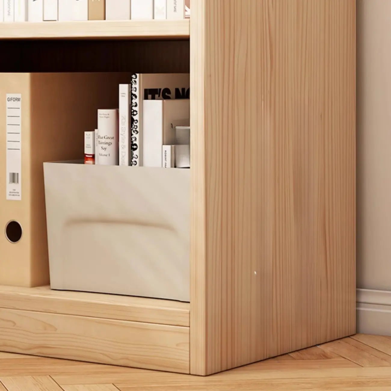 Natural Pine Vertical 6-Tier Barrister Closed Back Bookcase