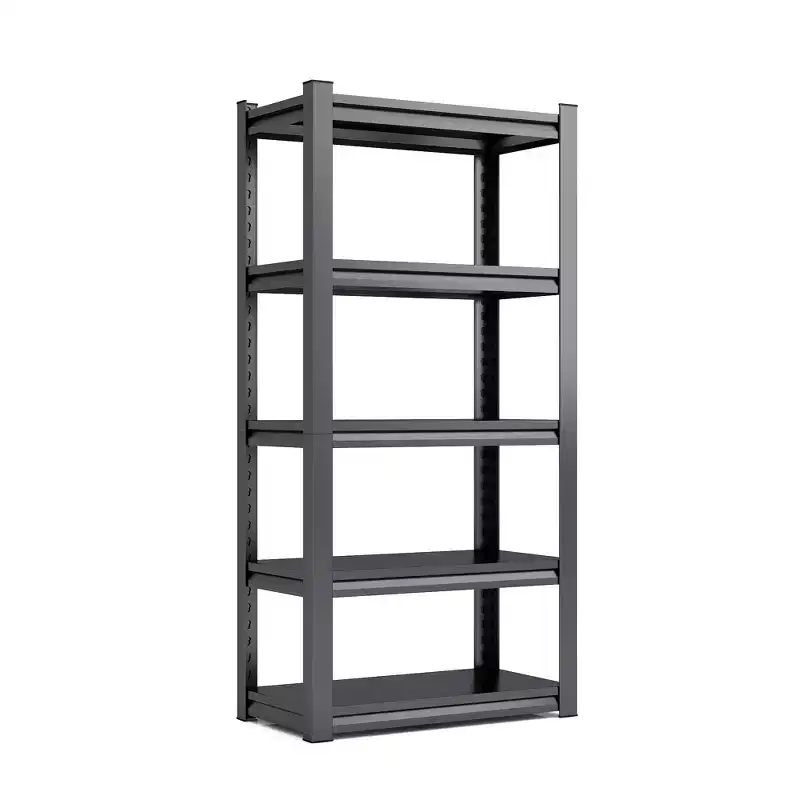 63H 5 Tier Metal Utility Storage Shelves, Heavy Duty Storage Shelves Adjustable Garage Shelf Industrial Shelving