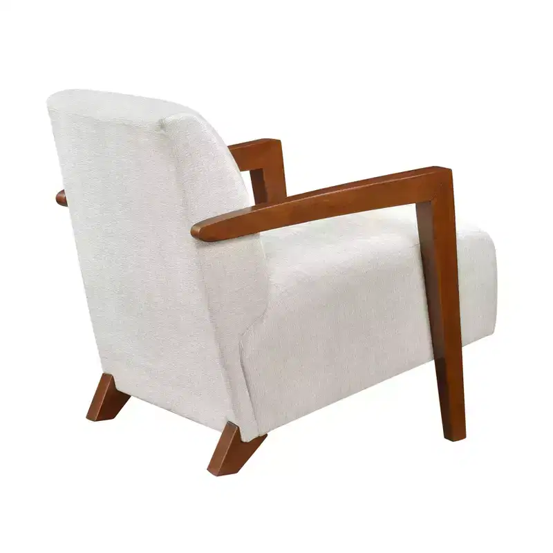 GDFStudio Nolan Mid-Century Modern Wood Chenille Upholstered Accent Chair