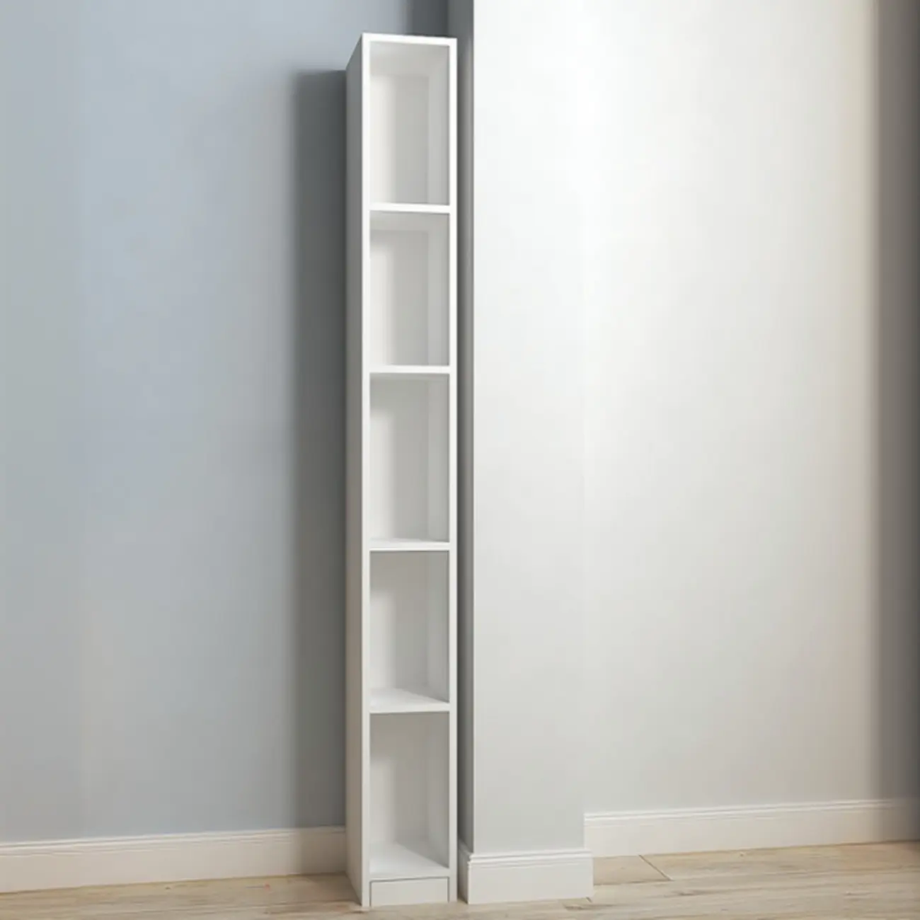 Sleek Modern Rectangle Lumber Tall Shelf Display Cabinet