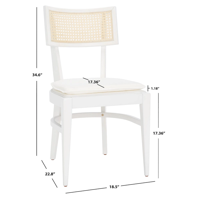 SAFAVIEH Opha Cane Dining Chair - 18 W x 23 D x 35 H - 18Wx23Dx35H