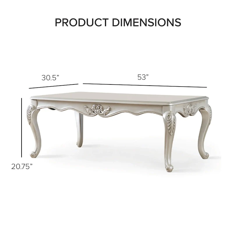 Furniture of America Clarissa Traditional Solid Wood Coffee Table with Carved Legs