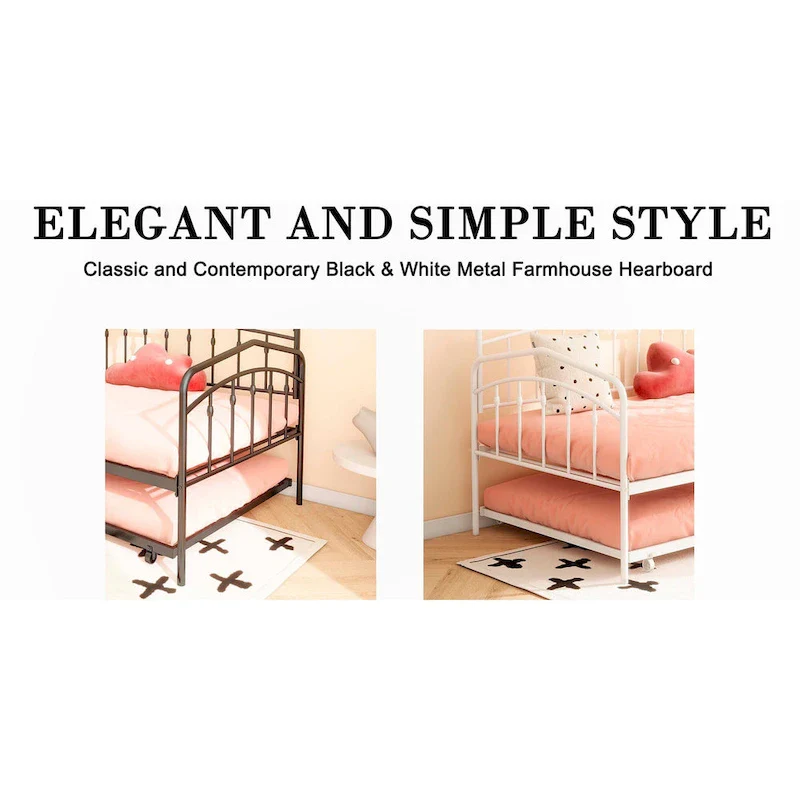 twin daybed with twin trundle, Black