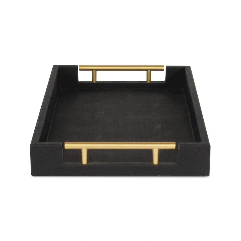 Lusan Faux Shagreen Tray with Handles
