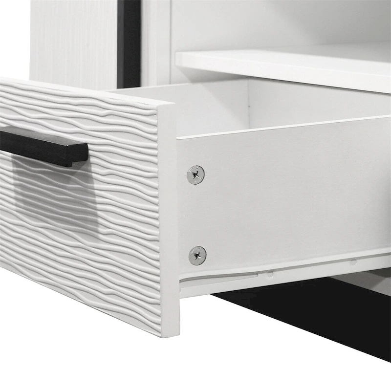 Wood TV Stand with Drawers and Adjustable Shelf