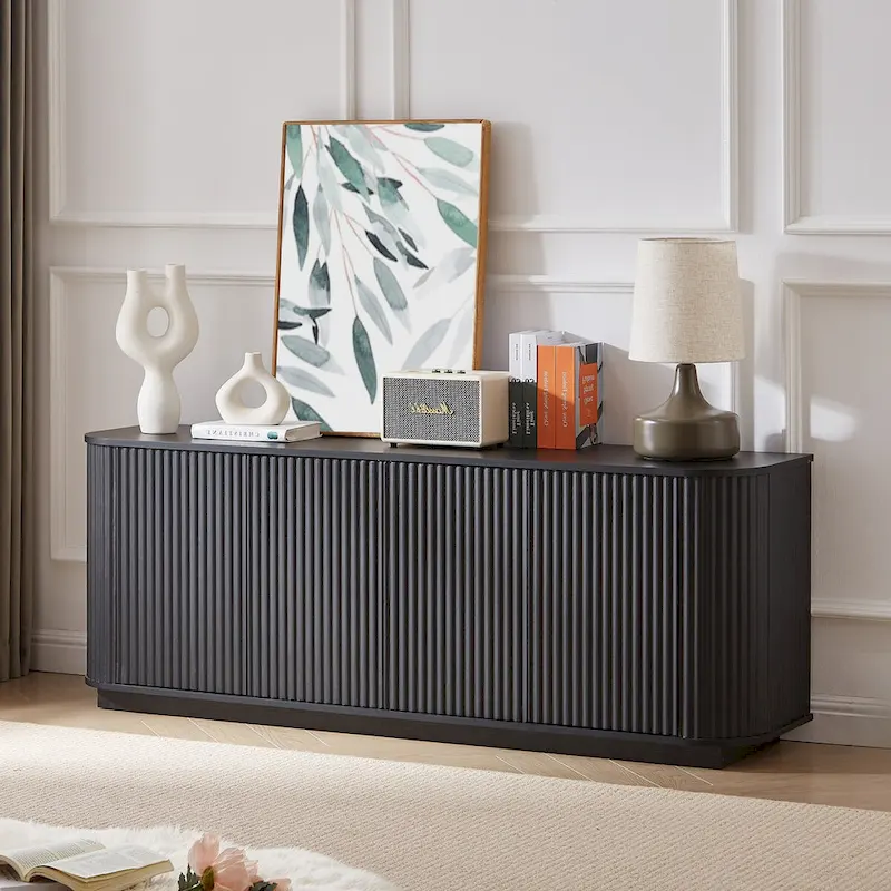 Wave Pattern Sideboard Storage Cabinet
