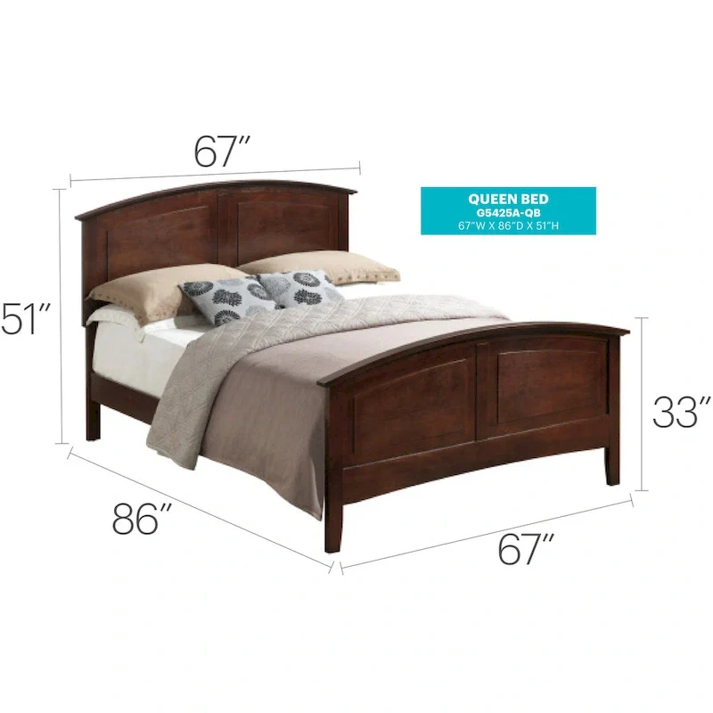 Hammond Queen Panel Bed with Curved Top Rail