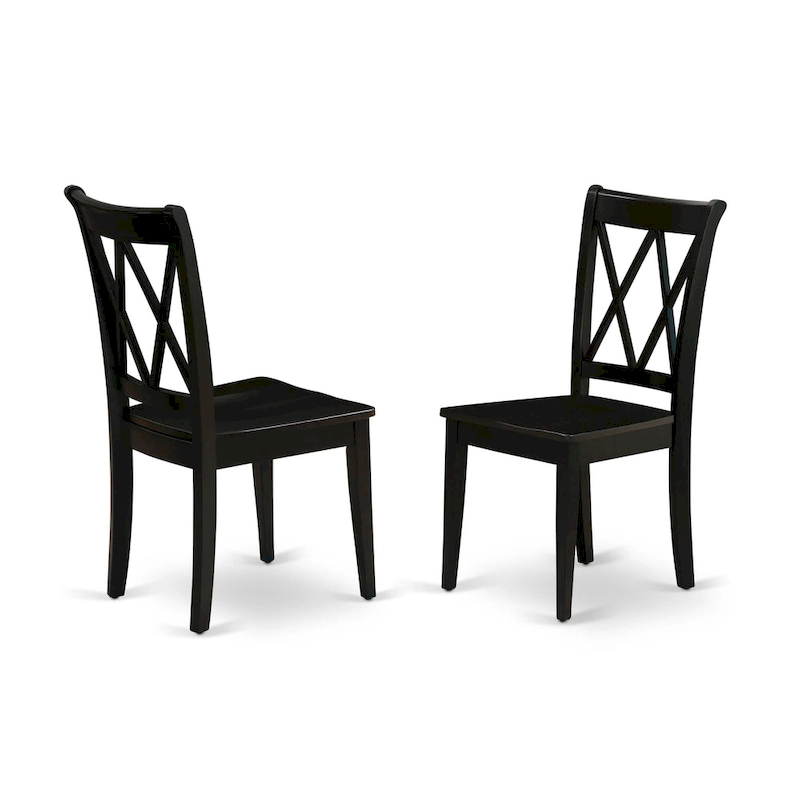 East West Furniture Dining Room Table Set Consist of a Rectangle Kitchen Table and Dining Chairs, Black (Pieces Option)