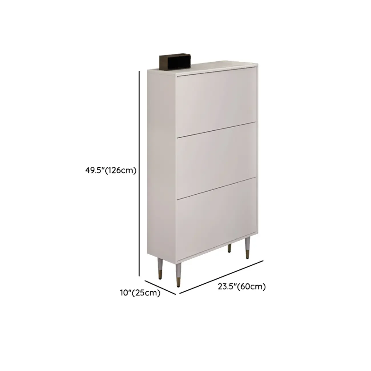 Modern White Wood Entryway Drop-Front Shoe Cabinet