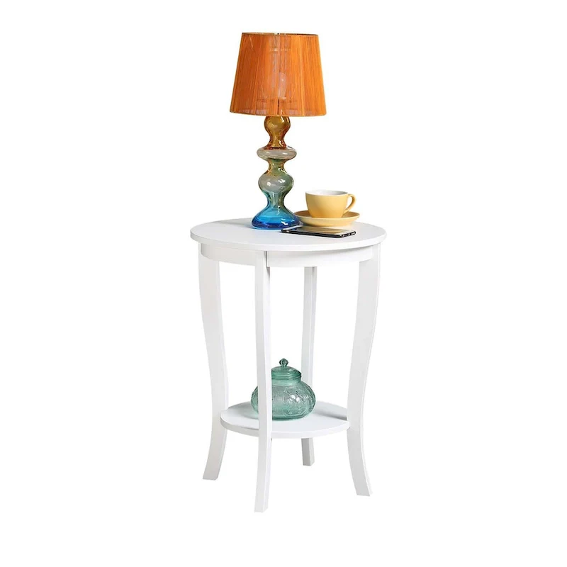 Round End Table with Shelf