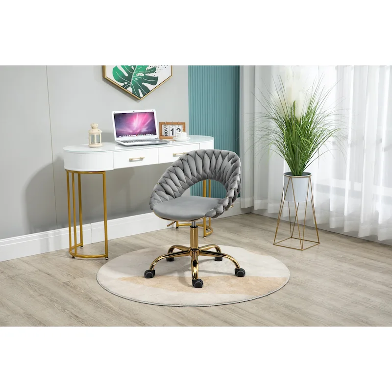 Computer Chair Office Chair Adjustable Swivel Chair Fabric Seat Home Study Chair