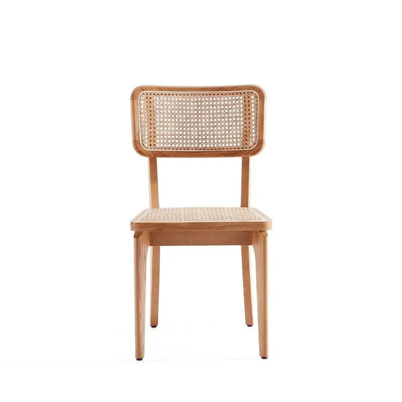 Giverny Dining Chair in Black and Natural Cane - Set of 2