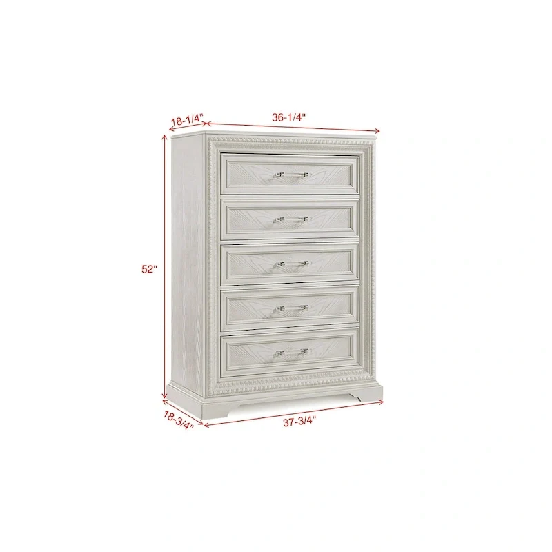 Oliver 5 Piece Cream Panel Bedroom Set