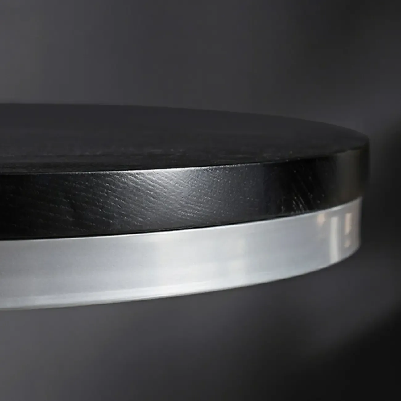 Industrial Black Wood Round Adjustable Height Bar Table