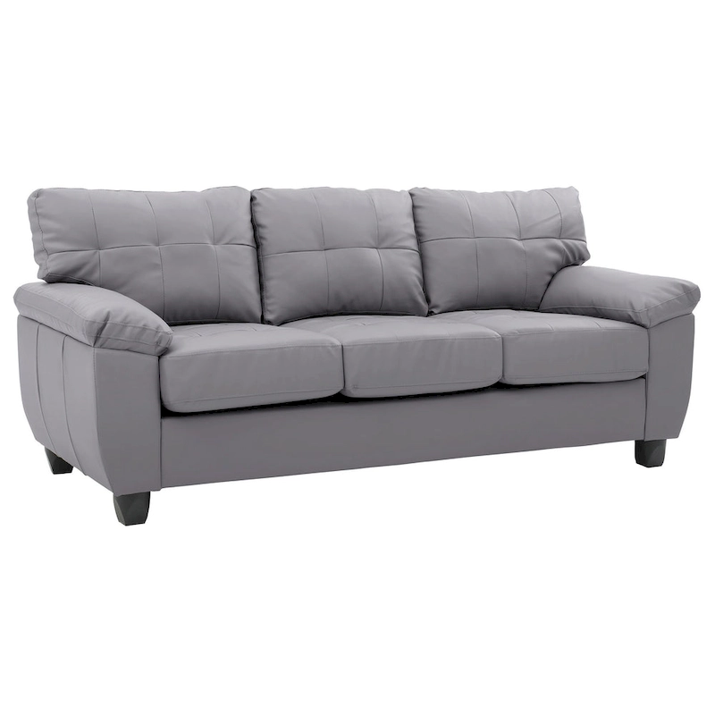 Gallant 78 in. W Flared Arm Faux Leather Straight Sofa - 33L x 78W x 35H