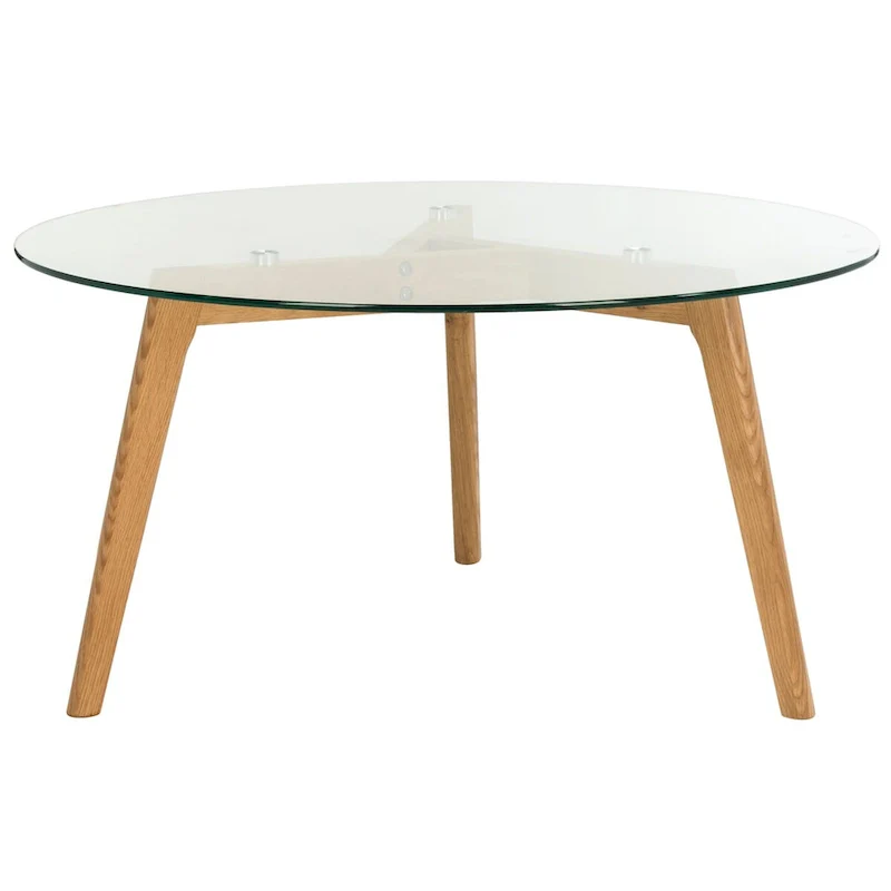 SAFAVIEH Rachelle Mid-Century Round Glass Coffee Table - 35.4 x 35.4 x 17.7 - 35Wx35Dx18H
