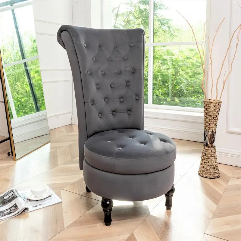 Gosser 20 Wide Velvet High Back Vanity Chair