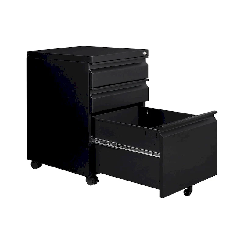 3-Drawer Steel Locking Rolling File Cabinet