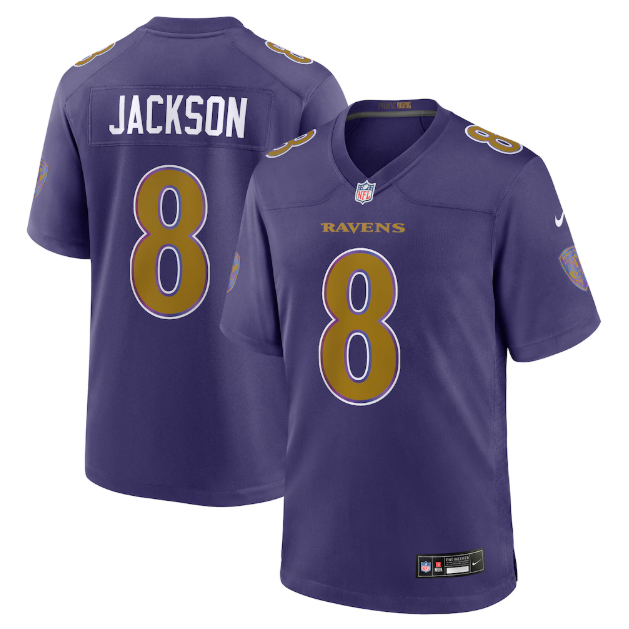 Baltimore Ravens Lamar Jackson Purple Alternate Game Jersey