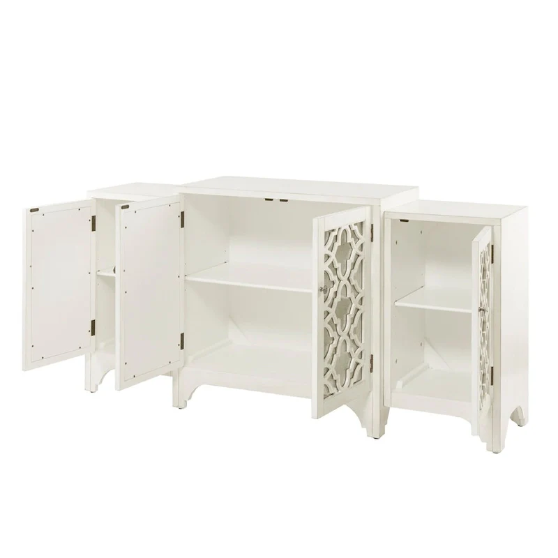 Cream Quatrefoil Dining Buffet Server