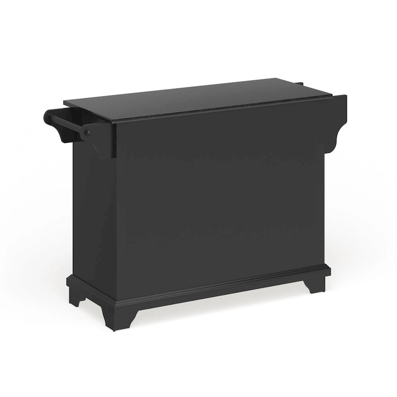 Lafayette Granite Top Kitchen Island in Black Finish - 51.5W x 18D x 36H