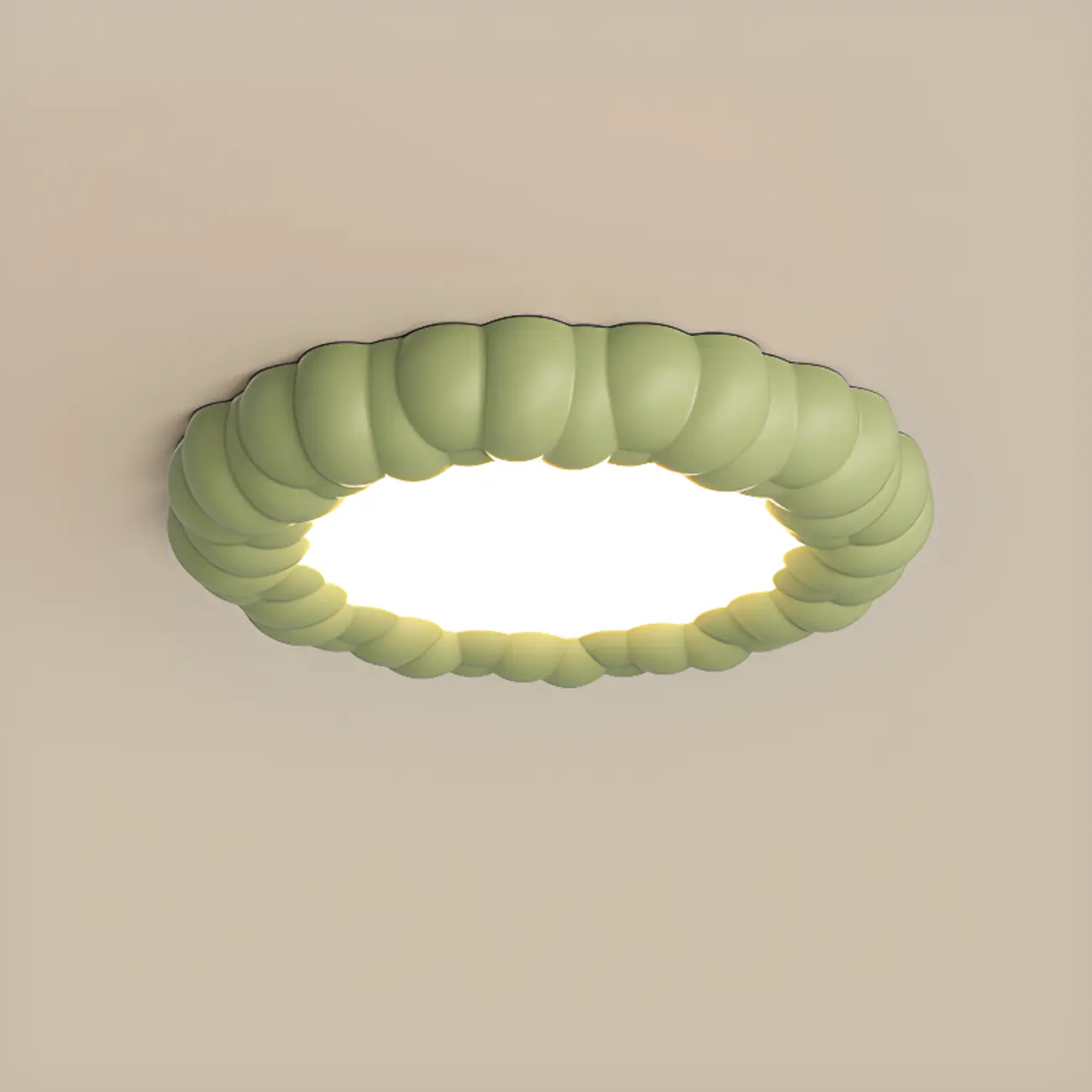 19 Inch Modern Circle Resin Flush Ceiling Light for Bedroom Decor